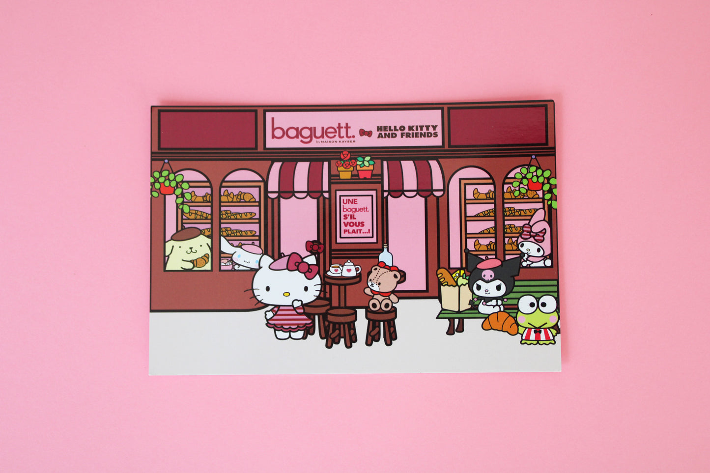 Carte postale Baguett. x Hello Kitty & Friends