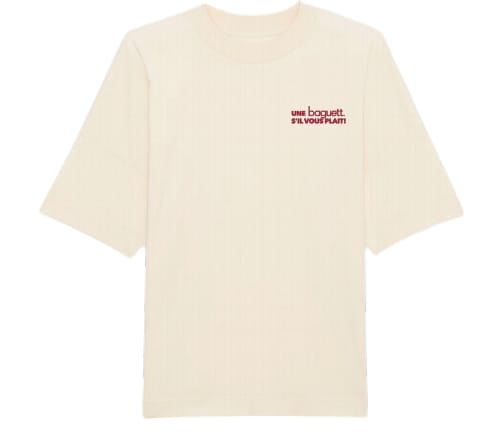 T-shirt beige "Une Baguett. s'il-vous-plaît"