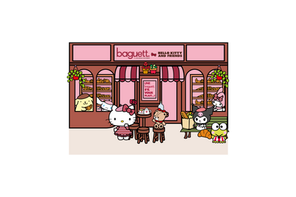 Carte postale Hello Kitty and Friends chez Baguett.