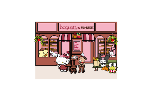 Carte postale Hello Kitty and Friends chez Baguett.