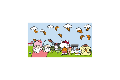 Carte postale Hello Kitty and Friends chez Baguett. Paris Gourmand