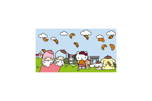 Carte postale Hello Kitty and Friends chez Baguett. Paris Gourmand