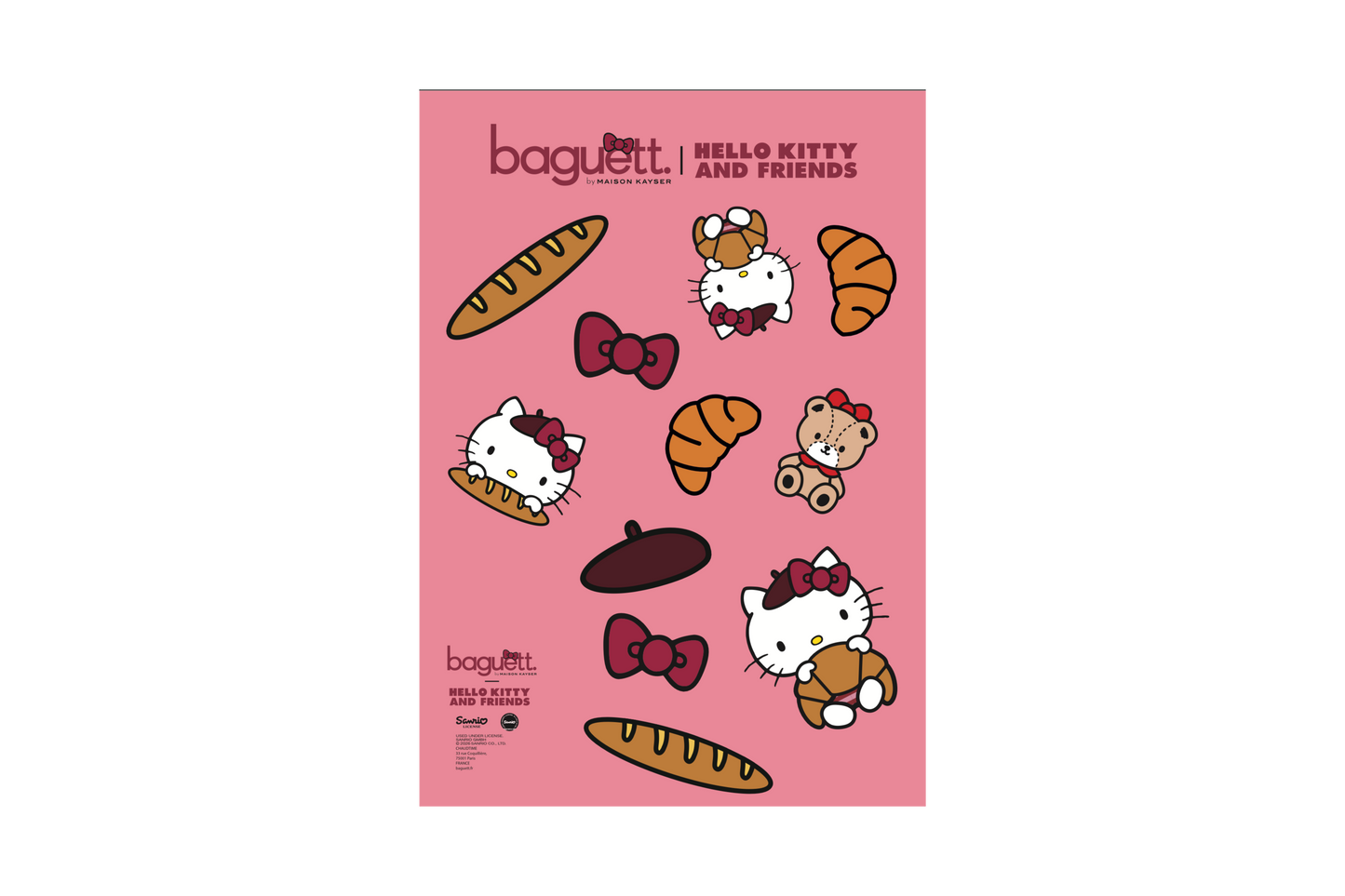 Planche de stickers Baguett. Hello Kitty and Friends