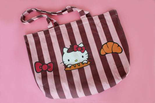 Sac Hello Kitty Rayé Rose big