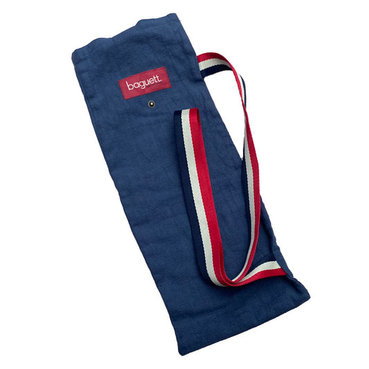 À bicyclette: un sac baguette à porter sur le dos, 100% lin et lanière 3 couleurs fait mains et 100% MADE IN FRANCE.